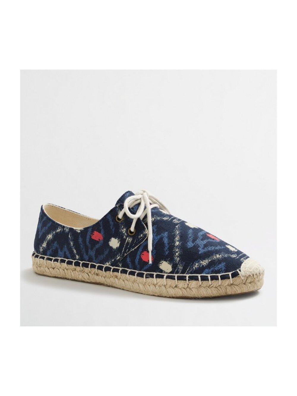 J. Crew Factory Sz. 9 Lace-Up Espadrilles in Ikat Preppy Coastal Beachy Vacation